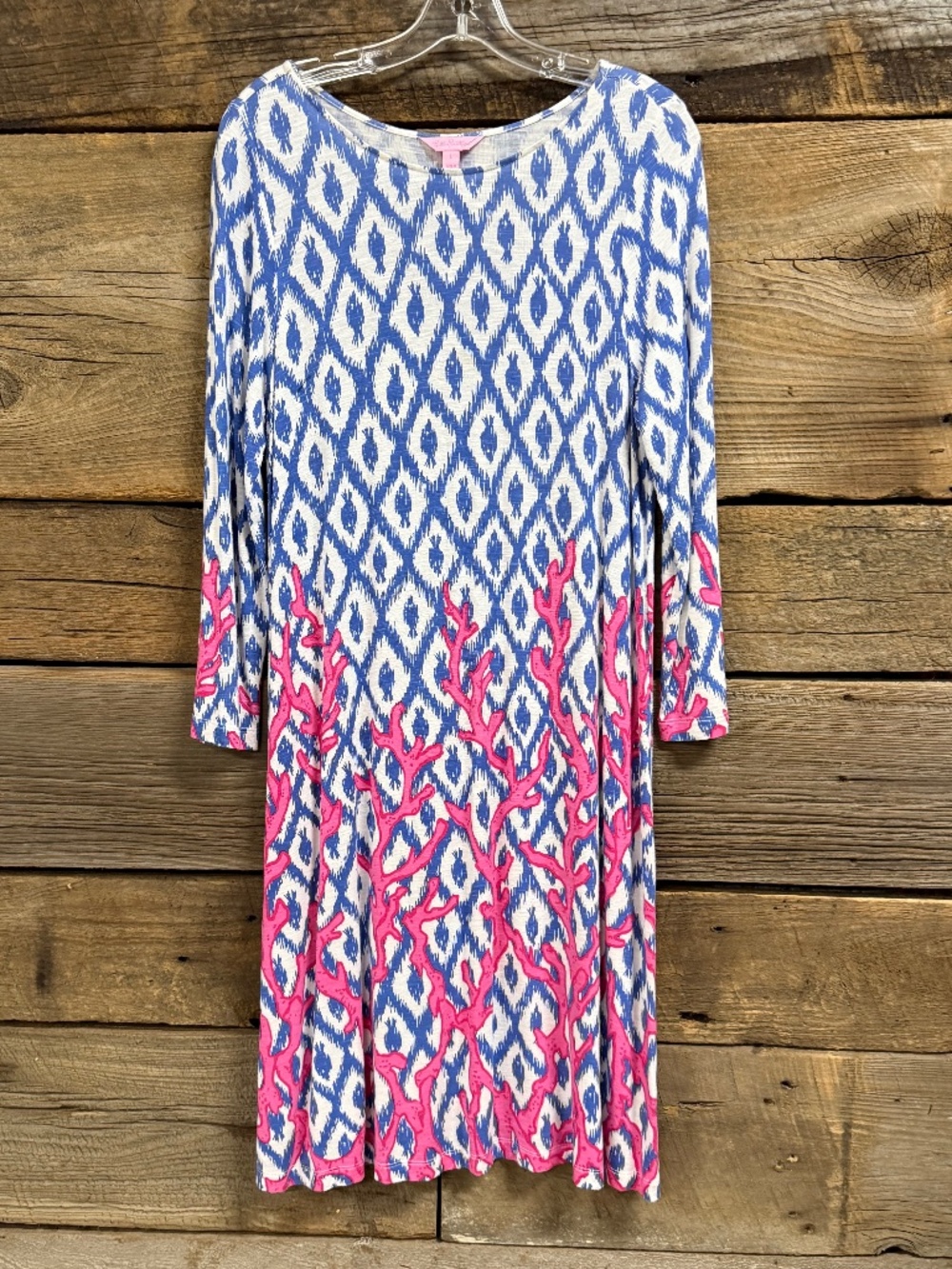 Lilly Pulitzer Ophelia Swing Dress, Iris Blue Deep Dive Little Fishy Dress, Lg